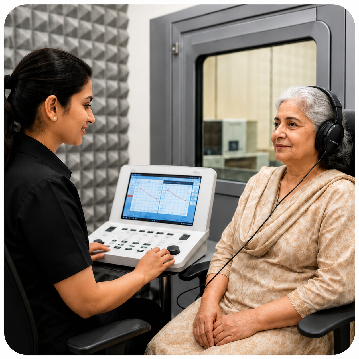 Pure Tone Audiometry testing booth